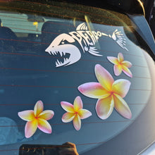 Load image into Gallery viewer, Car window with a yellow frangipani pink flowers