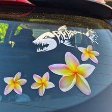 Load image into Gallery viewer, yellow frangipani flower decals on a car window