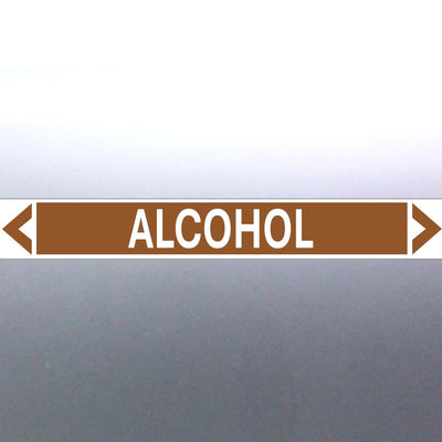 Alcohol Flow Direction Pipe Marker – AS1345 Compliant Identification Sticker