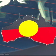 Load image into Gallery viewer, Aboriginal flag design on a car window
