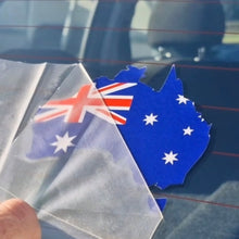 Load image into Gallery viewer, Car decal of Australia with a flag design on a car window