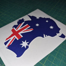 Load image into Gallery viewer, Australia map with flag design on a white background Sticker