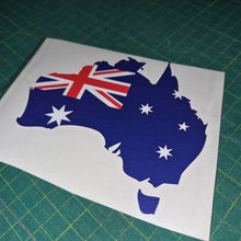 Load image into Gallery viewer, Australia map with flag decal design on a white background