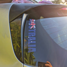 Load image into Gallery viewer, Car window with 'Australia' decal and Australian flag, blurred background