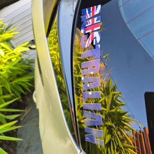 Load image into Gallery viewer, Reflective surface with 'AUSTRALIAN' text and a flag, with plants and building in the background.