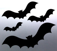 Load image into Gallery viewer, Halloween Bat Silhouette Multi-Pack Vinyl Stickers - Car & Window Decor | Set of 4