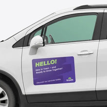 Load image into Gallery viewer, Premium magnetic car door sign 600x300mm with custom business branding