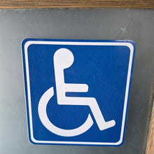 Load image into Gallery viewer, Handicap access sign on a gray background
