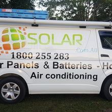 Load image into Gallery viewer, GL Solar company and there van logo wrap (Proof of concept with the customer using the decals purchased)