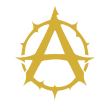Load image into Gallery viewer, Gothic Thorn Anarchy Sticker Gold