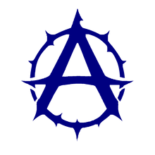 Load image into Gallery viewer, Gothic Thorn Anarchy Sticker Navy Blue