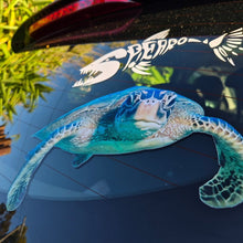 Load image into Gallery viewer, Car decal of a turtle on a car window