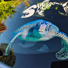 Load image into Gallery viewer, Car decal of a turtle on a car window