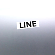 Load image into Gallery viewer, A bold vinyl decal with the word 'Line' in black text on a white background, designed for industrial equipment and systems.