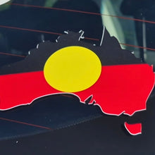 Load image into Gallery viewer, Map of Australia with a yellow center and red outline on a dark surface