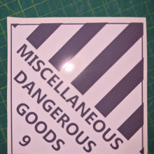 Load image into Gallery viewer, Label with 'Miscellaneous Dangerous Goods 9' text on a white background