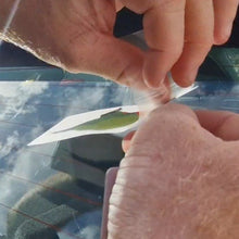 Load image into Gallery viewer, rainbow lorikeet Close-up of hands applying clear tape to a surface with a car in the background