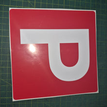 Load image into Gallery viewer, Red square with a white 'P' on a green cutting mat
