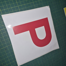 Load image into Gallery viewer, Red 'P' letter on a white background on a green cutting mat