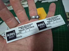 Load image into Gallery viewer, Custom designed service due sticker smooth gloss before for car windows!