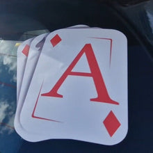Load image into Gallery viewer, Four playing cards, including an Ace of Diamonds, on a reflective surface.