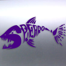 Load image into Gallery viewer, Spearfishing Skeleton Fish Design decal Purple