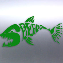 Load image into Gallery viewer, Spearfishing Skeleton Fish Design decal Dark Green