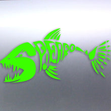 Load image into Gallery viewer, Spearfishing Skeleton Fish Design decal Green
