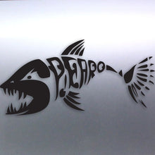 Load image into Gallery viewer, Spearfishing Skeleton Fish Design decal Black