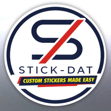 Load image into Gallery viewer, Logo of Stick-Dat with text 'Custom Stickers Made Easy' on a gray background