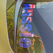 Load image into Gallery viewer, Car window with 'AUSSIE' decal featuring Australian flag design