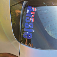Load image into Gallery viewer, Car window with 'AUSSIE' decal featuring Australian flag colors