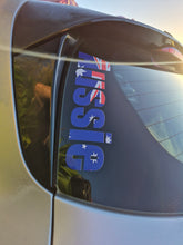 Load image into Gallery viewer, Car window with 'Aussie' decal featuring the Australian flag