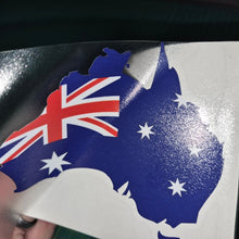 Load image into Gallery viewer, Australia map with Australian flag on a reflective surface