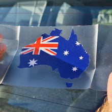 Load image into Gallery viewer, Sticker of Australia's flag and map on a car window