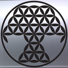 Load image into Gallery viewer, Tree Of Life Geometric black pattern on a metallic surface