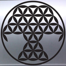 Load image into Gallery viewer, Tree Of Life Geometric black pattern on a metallic surface