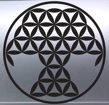 Load image into Gallery viewer, Tree Of Life Geometric black pattern on a metallic surface