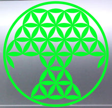 Load image into Gallery viewer, Tree Of Life Green geometric design on a metallic surface