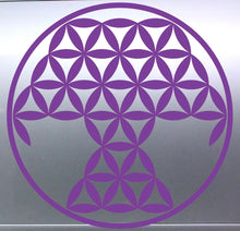 Load image into Gallery viewer, Tree Of Life Purple geometric flower design on a reflective surface