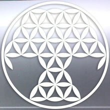 Load image into Gallery viewer, Tree Of Life Geometric design of interlocking circles and triangles on a gray background