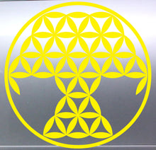 Load image into Gallery viewer, Tree Of Life Yellow geometric design on a gray background