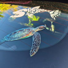 Load image into Gallery viewer, Turtle decal on a car window with a blurred background