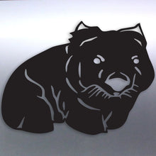 Load image into Gallery viewer, Black silhouette of a Wombat on a light gray background