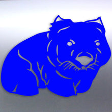 Load image into Gallery viewer, Blue silhouette of a Wombat on a gray background