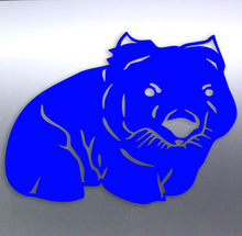 Load image into Gallery viewer, Blue silhouette of a Wombat on a gray background