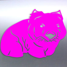 Load image into Gallery viewer, Pink Wombat silhouette on a gray background