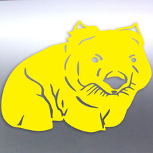 Load image into Gallery viewer, Yellow Wombat silhouette on a gray background