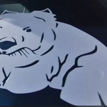 Load image into Gallery viewer, Cartoonish bear decal on a car window
