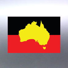 Load image into Gallery viewer, aboriginal flag door Map Shape rectangle Decal on a silver door